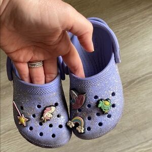 Crocs Kids Purple Glitter Clogs